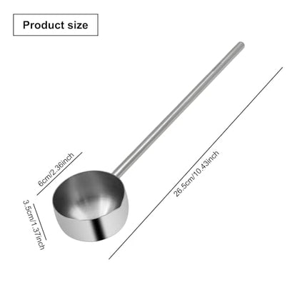 2Pcs Stainless Steel Cooking Spoons, Sauce Scoop with Long Handle 304 Stainless Steel Deep Oil Sauce Spoon for Kitchen Cooking, Serving