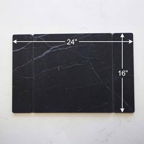 Selegna Stone Drying Mat for Kitchen Counter, Diatomite Stone Dish Drying Mat & Kitchen Sink Mat, Quick-Dry Diatomaceous Earth Counter Mat, Collapsible Tri-Panel Design - color: Charcoal