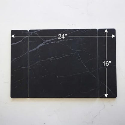 Selegna Stone Drying Mat for Kitchen Counter, Diatomite Stone Dish Drying Mat & Kitchen Sink Mat, Quick-Dry Diatomaceous Earth Counter Mat, Collapsible Tri-Panel Design - color: Charcoal