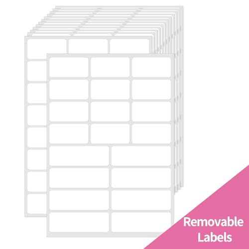 STARLIBOO White Removable Labels, Removable Colored Labels Stickers, Self-Adhesive Rectangular Stickers Water/Oil/Tear Resistant for Storage/Classroom/Home (2 Size, 300 Labels) - color: White, size: 1 x 2 inches, 1 x 3 inches Set