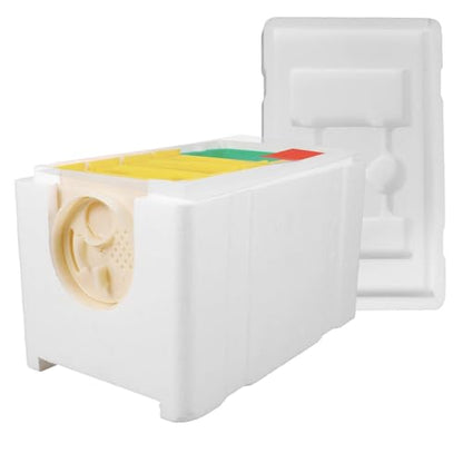 Nuc Box for Bees Plastic Bee Feeder 4 Frames White Mini Breeding Box Durable Compact for Garden Beekeeping Equipment Kit Hive Tool