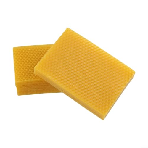 30-Pack Beehive Wax Foundation Frames 5.24x3.54 Inch Natural Beeswax Comb Sheets for Honey Extraction and DIY Candle Making