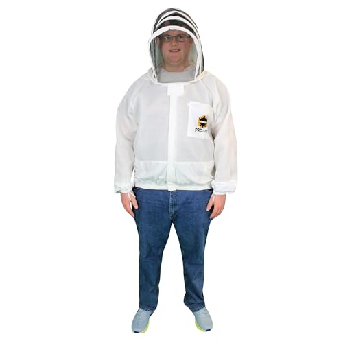 Mann Lake ProVent Beekeeping Jacket, Professional Grade Vented Bee Gear with Self-Supporting Veil, Heavy-Duty Zippers, Elastic Wrist Openings, Reinforced High-Wear Areas & Chest Pocket, X-Small - size: X-Small