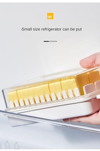 Japanese style cheese cutting and preservation box with lid, rectangular cheese slice storage box, butter slitting refrigeration box, uniform slicing design, transparent dustproof refrigerator storage