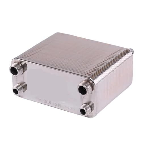 Wort Chiller, Stainless Steel Brazed Plate Heat Exchanger Liquid Cooler for Homebrew Beer Brewing & Hydronic Heating(Interface 32mm,Same Side)