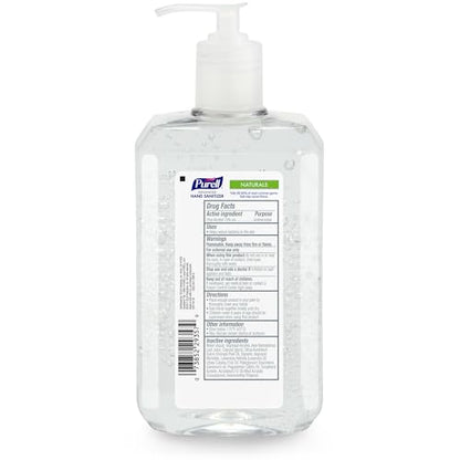 PURELL Advanced Hand Sanitizer Naturals + Refillable Aluminum Bottles, (2) 2 fl oz Travel-Size Bottles (Shipped Empty) and (1) 24 fl oz Refill (Pack of 1) – 3282-12KIT-EC