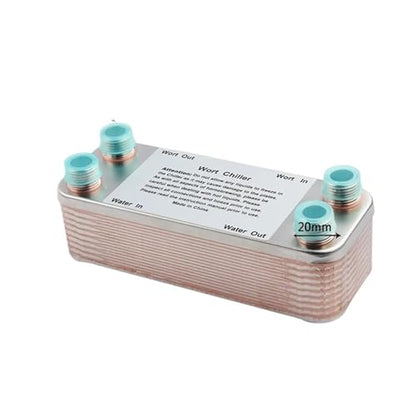 Female Thread Plate Wort Chiller Version 20/30/40 Plates Heat Exchanger Wort Chiller, Stainless Steel Counter Flow Chiller(20 Plates) - color: 20 Plates