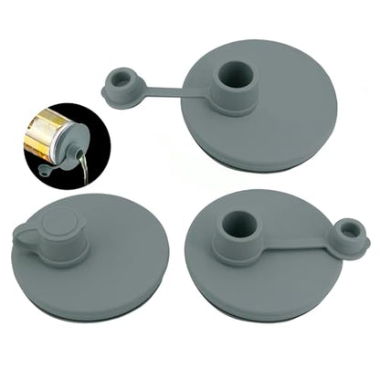 Pour Spout Lid for Mason Jars - Wide Mouth, Leak-Proof, Dishwasher Safe, Food-Grade Reusable Silicone Cover for Oils, Juices, Milk & Dry Goods - color: Grey-3Pack