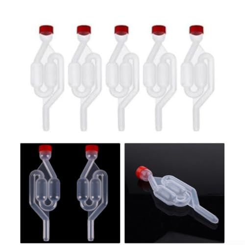 S-Shape Fermenter Air Lock Plastic Brewing for exhaust Valve for Home Brew Beer Wine Cider Fermentation 5-Pack