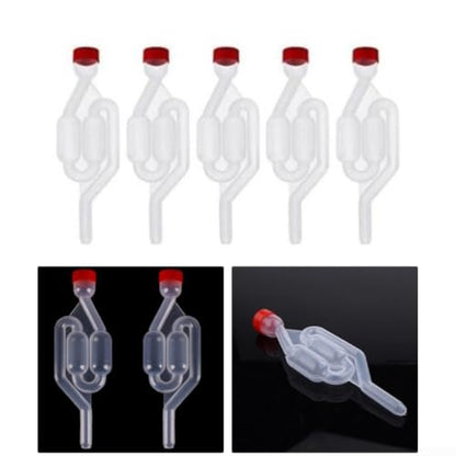 S-Shape Fermenter Air Lock Plastic Brewing for exhaust Valve for Home Brew Beer Wine Cider Fermentation 5-Pack
