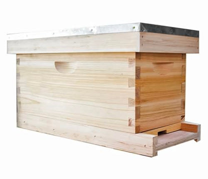 Generic 4 Frame Nuc Complete Kit - Langstroth Style, Brown Wooden Bee Hive