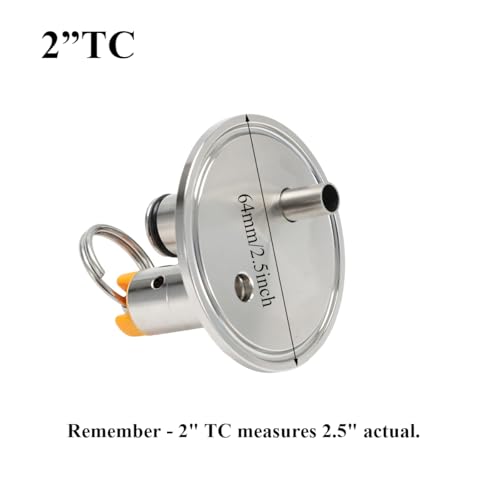 2" Tri-clamp End Cap with PRV & Ball Lock Gas Post for Dry Hopper Lid, Closed Pressure Transfer Accessory for Homebrew Conical Fermenter