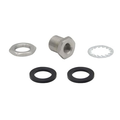Stainless Steel Bulkhead Fitting 1/4" NPT Female Bulked Coupler Thru-bulk Tank Fitting Connector (pack of 2) - size: 1/4" NPT Female to 1" Length