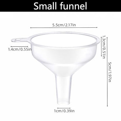 Small Funnel 4 Pack Food Grade Water Bottle Funnel for Powder, Liquids, Suitable for Kitchen Juice Lab Skin Care Lotion Essential Oils
