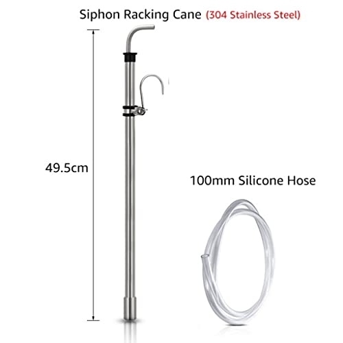 Brewing Auto Siphon, Stainless Steel Siphon Racking Cane With Carboy Clip, Homebrewer Easily Faster Transfer Wort From Container, 1pcs (Color : Auto siphon kit)