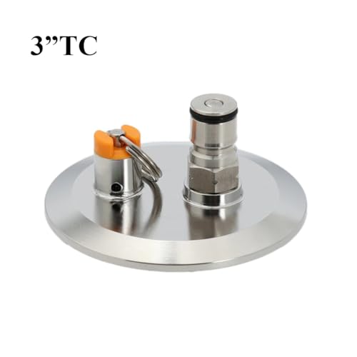 Tri Clamp 3"/4" End Cap with Gas Ball Lock Post and PRV 17 PSI Dry Hopper Accessories Homebrew Conical Fermenter Accessories(3TC) - color: 3TC