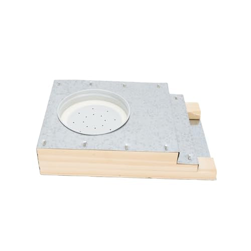 Haofy Beehive Entrance Feeder Compact Untreated Beech Wood Aluminum 16.7x11.2x3.5cm Entrance Bee Feeder Inverted Glass Jar Minimizing Spillage for Backyard Beekeeping Small Apiaries