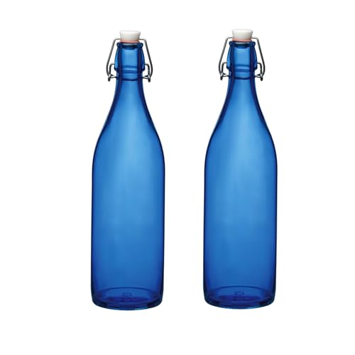 Bormioli Rocco Giara Bottle, 33.75 Oz - Blue, Set of 2 - color: Blue