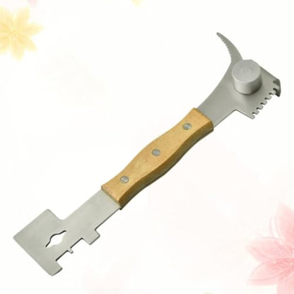 YARNOW Multifunctional Bee Hive Scraper Tool with Wooden Handle and Stainless Steel Blade for Heavy Duty Beekeeping Supplies, Efficiently Scrape Off Beeswax and Harvest Honey