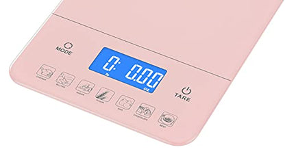 Ozeri Touch III Digital Kitchen Scale with Calorie Counter, 22 lbs (10 kg), Crystal Rose - color: Crystal Rose