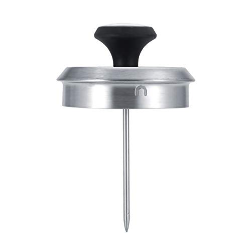 Stainless Steel Coffee Tea Pot Gooseneck Kettle with Built in Thermometer Precise Pouring Drip Kettle for Coffee Brewing and Tea Making (Sanding plus thermometer 1.2L)
