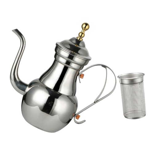 MAGICLULU Samovar Style Tea Kettle Kettle Thermometer Stainless Steel Teapot Tea Infuser Court Pot Hand Brewing Pot Design