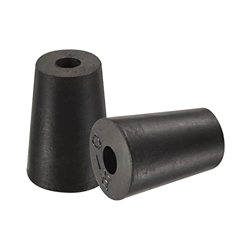MECCANIXITY Rubber Tapered Plug 13mm to 17mm with Hole Test Tubes Bungs Stopper Black for Lab Home 5 Pieces - size: 13mm - 17mm
