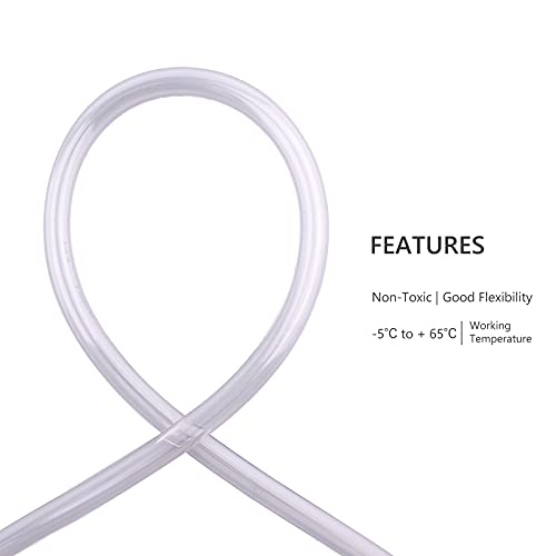 DERNORD PVC Tubing 1/4"ID X 3/8"OD Flexible Clear Vinyl Hose 10 Feet for Food Grade - size: 10 Feet, style: 1/4"ID X 3/8"OD