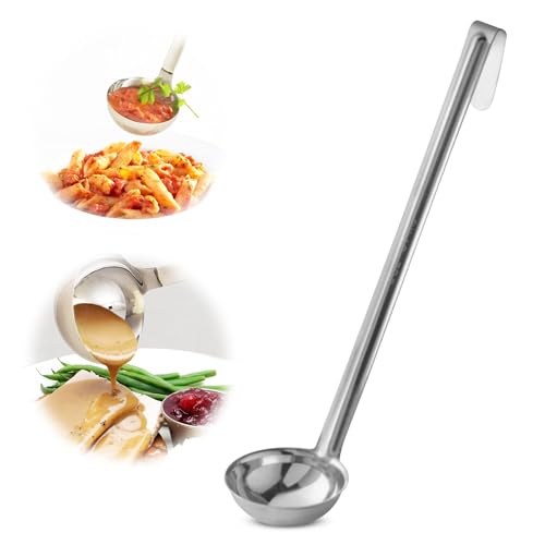 Ladle - Durable Stainless Steel Ladle Serving Measuring Soup Dressing Sauce Gravy Sturdy Dependable Long Handle for Kitchen (1, 2 Oz.) - size: 2 Oz.