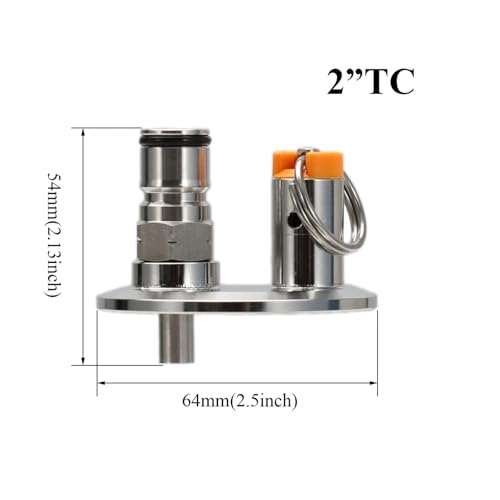 Brewing Accessories 2" Tri-clamp End Cap with PRV and Ball Lock Gas Post Dry Hopper Lid Closed Pressure Transfer Homebrew Conical Fermenter Parts Brewing Accessories