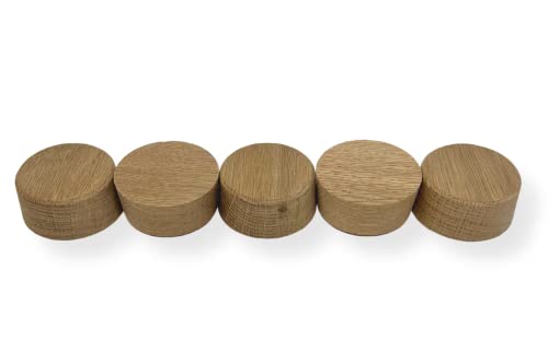 2-Inch American White Oak Wood Bourbon Wine Barrel Cask Keg Bung Plug - Great for Home Brewers, Distillers, Wine Enthusiasts (5-Pack)