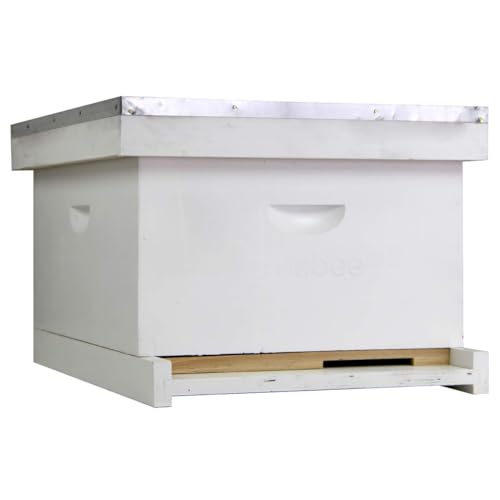 Nubee Deluxe Beehive Starter Kit with Dovetail Joints - Complete Beekeeping Set for Beginners Hive Construction, Protective Gear, and 10 Total Frame Capacity - size: 1 Deep Starter Kit