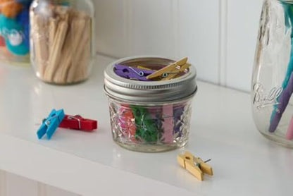 Ball Wide Mouth Quilted Crystal Jelly Jars with Lids and Bands, Used for Canning, Pickling, Juice, Jam, Jelly, Quarter Pint Size (4 Ounce (Pack of 2)) - size: 4 Ounce (Pack of 2)