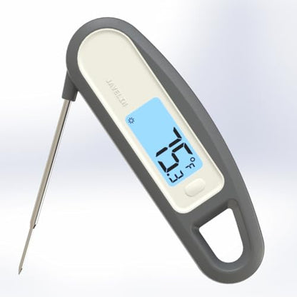 Lavatools PT12B Javelin 2 Ultra Fast Digital Instant Read Meat Thermometer for Grill and Cooking, 3" Probe, Compact Foldable Design, 1.5" Backlight Display, Water Resistant-Sesame - color: Sesame