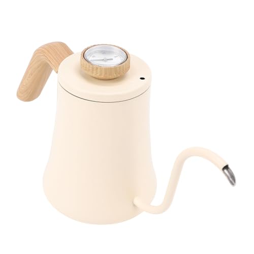 Omabeta 600ml Gooseneck Coffee Kettle, Long Spout Coffee Pot Stainless Steel with Thermometer Lid for Home Pour Over Brewing