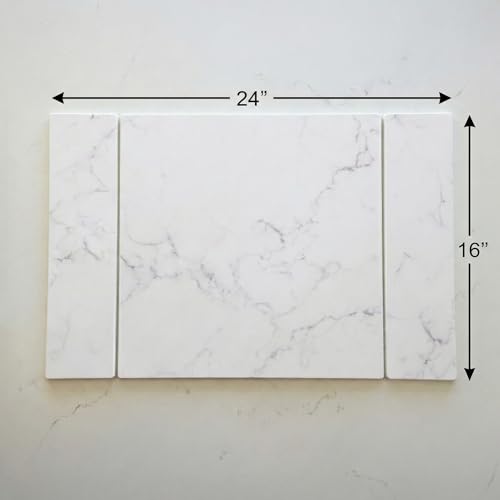 Selegna Stone Drying Mat for Kitchen Counter, Diatomite Stone Dish Drying Mat & Kitchen Sink Mat, Quick-Dry Diatomaceous Earth Counter Mat, Collapsible Tri-Panel Design - color: White