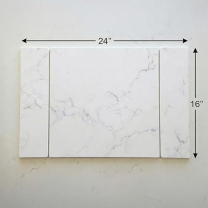 Selegna Stone Drying Mat for Kitchen Counter, Diatomite Stone Dish Drying Mat & Kitchen Sink Mat, Quick-Dry Diatomaceous Earth Counter Mat, Collapsible Tri-Panel Design - color: White