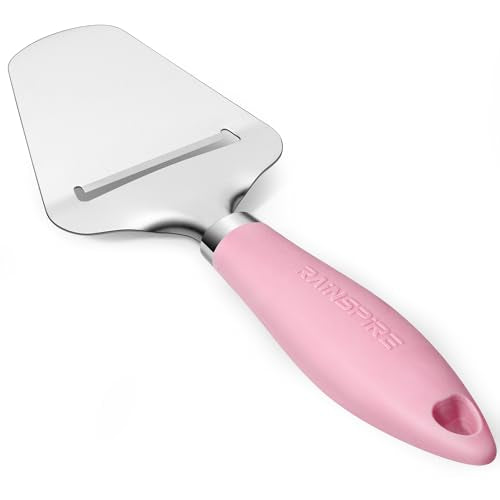 Rainspire Upgraded Non-Stick Cheese Slicers for Block Cheese Multi-Functional Cheese Cutter for Mozzarella, Cheddar, Gruyere Charcuterie Accessories Dishwasher Safe Kitchen Tools, Pink - color: Pink