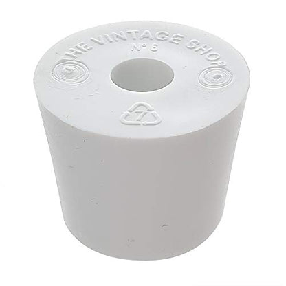 Rubber Stopper- Size 6- Drilled