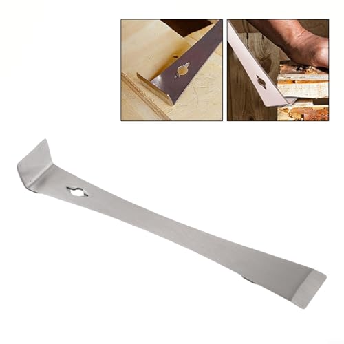 Stainless Steel Pry Bar 10.2 Inch for Woodworking, 3-in-1 Scraper and for CROWBAR Tool for Staple Remover, Car Plastic Trim Disassembly, Bee Hive Equipment with Hanging Hole, Silver