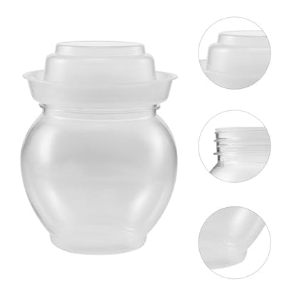 Airtight Sealed Pickle Jar with Transparent Lid and Inner Cover Multi-function Fermentation Container for Kimchi Pickles Dried Fruit Storage Easy-clean Reusable Kitchen Storage Jar