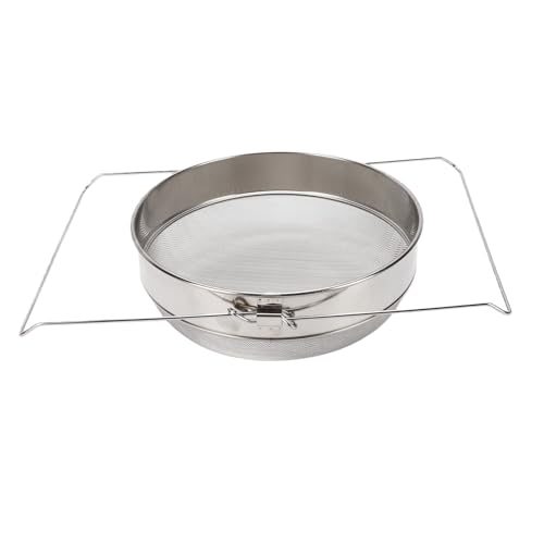 BRRNOO Honey Strainer Telescopic Honey Filter Sieve Stainless Steel Double Layer Dual Sieve Expandable Mesh Screen Heatproof Easy Cleaning for Beekeeping