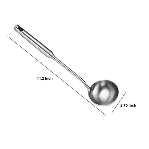 Soup Spoon Ladle,304 Stainless Steel Cooking Spoon Kitchen Tool For Wok With Hollow Handle, Silver/13.9Inch - style: Soup Ladle