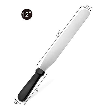 New Star Foodservice Straight Icing Spatula, 12 Inch Blade, 17 Inch Overall, Bakery-Grade Stainless Steel Cake Frosting Spatula - size: 12-Inch Straight