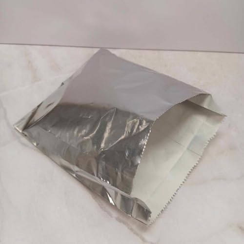 Large Foil Hamburger/Cheeseburger/Sandwich Bags - Grease Resistant, Keeps them Hot - SILVER - 25 Count - color: SILVER - Plain