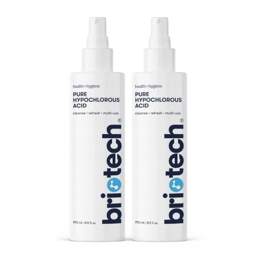 BRIOTECH Pure Hypochlorous Acid Spray and Cleanser, Original Premium HOCl Topical Solution, Multi-Purpose Cleaner, Family Approved & Pet Friendly, 8.5 fl oz (2 Pack) - size: 8.5 Fl Oz (Pack of 2)