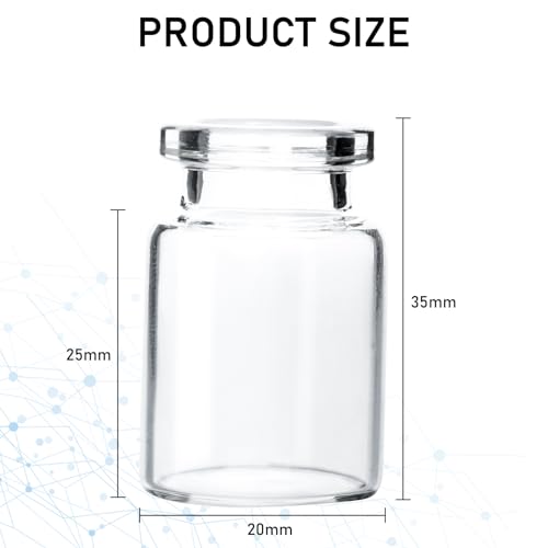 10 Pack 5ml Sealed Sample Vials, Transparent Glass Vials with Self Healing Injection Port(10, 5ML) - size: 5ML