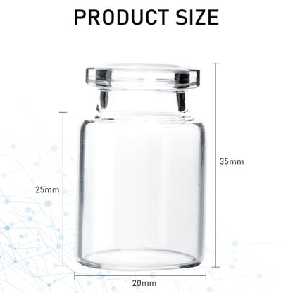 10 Pack 5ml Sealed Sample Vials, Transparent Glass Vials with Self Healing Injection Port(10, 5ML) - size: 5ML