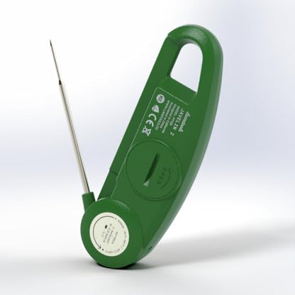 Lavatools PT12B Javelin 2 Ultra Fast Digital Instant Read Meat Thermometer for Grill and Cooking, 3" Probe, Compact Foldable Design, 1.5" Backlight Display, Water Resistant-Spinach - color: Spinach