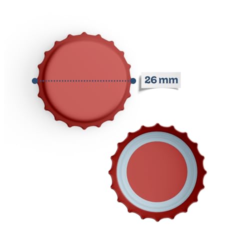 Fermentaholics Red Beer Bottle Caps - 144 Count Oxygen Absorbing Bottle Lids – 26mm Crown Caps for Homebrewing Beer, Cider, Soda, DIY Crafts and more – Fits Standard American Pry-Off Bottles